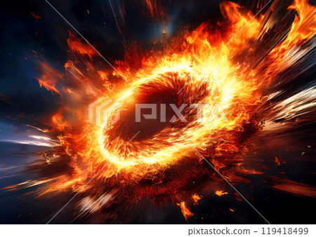 A ring of burning flames 119418499