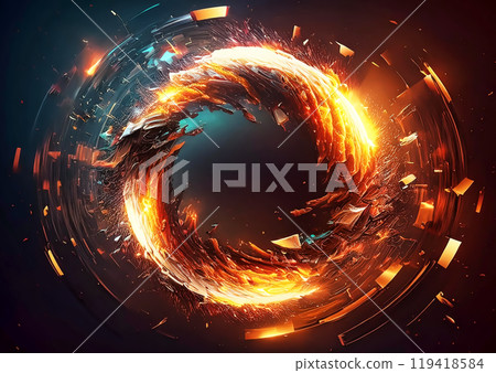 A ring of burning flames 119418584