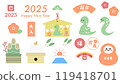 2025 New Year illustration material set 119418701