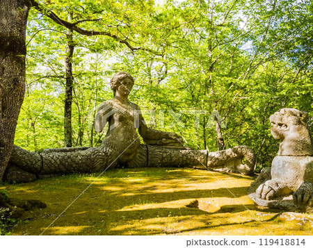 Sculpture of Echidna, Park of the Monsters, Bomarzo, Italy 119418814