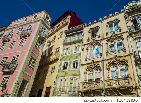 Impressive facades of the historical palaces of Coimbra, Portugal 119418830