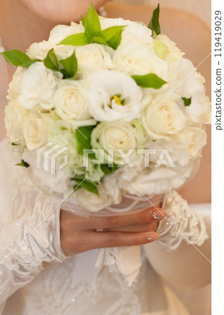 Bride with a bouquet Bride with a bouquet 119419029