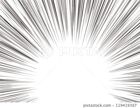 Zoom-in of the bottom of the convergent lines (effect lines) (for manga) 119419387