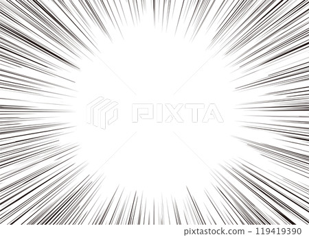 集中線（效果線）的中心放大（漫畫）素材 119419390