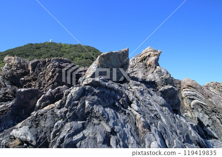 Turbidite layer of Cape Muroto, Kanjogahama Beach, Autumn (Kochi Prefecture, Shikoku) 119419835