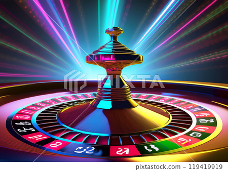 3d illustration of abstract roulette with light in casino concept 119419919