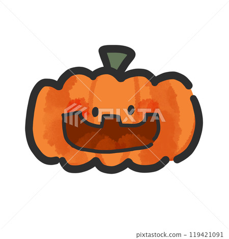 Halloween pumpkin hand-drawn illustration 119421091
