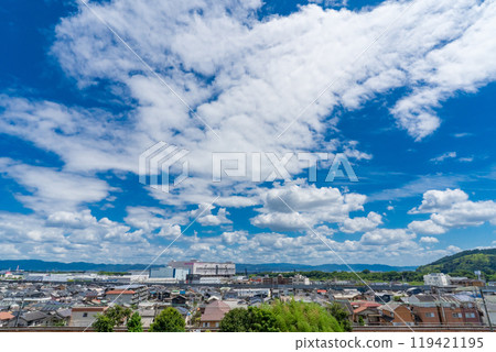 A view of Yawata City from a hill in Oyamazaki Town, Kyoto Prefecture A view of Yawata City from a hill in Oyamazaki Town, Kyoto Prefecture 119421195