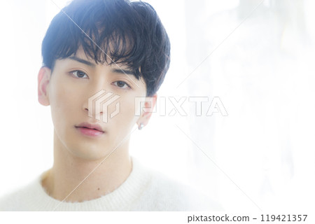 Man in white knit 119421357