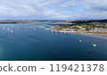 Cove and yacht landscape 119421378