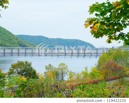 Spectacular views of Hokkaido Lake Otarunai Asari Dam scenery Spectacular views of Hokkaido Lake Otarunai Asari Dam scenery 119422220