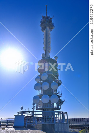 Chubu, Nihon-daira, Nihon-daira Yume Terrace, a view of Nihon-daira Digital Tower with an impressive blue sky and backlighting, Shizuoka City, Shizuoka Prefecture (2) 119422276