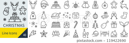 Christmas icon set Christmas icon set 119422690