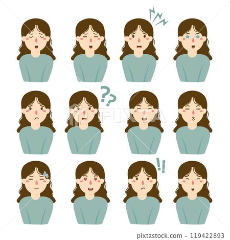 Female go-to faces set Female go-to faces set 119422893