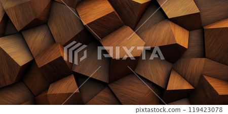 Wooden pattern. Elegant luxury 3d geometric wood wallpaper 119423078