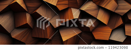 Wooden pattern. Elegant luxury 3d geometric wood wallpaper 119423098