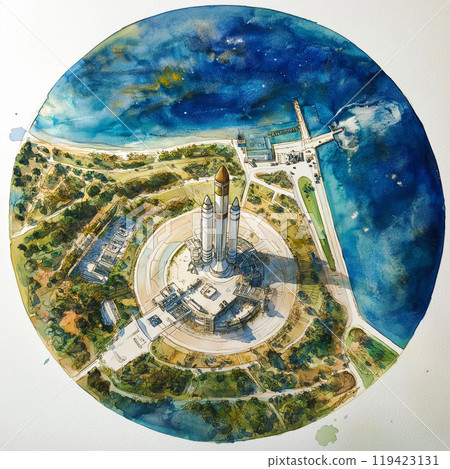 Kennedy Space Center. Kennedy Space Center hand-drawn comic illustration. Vector doodle style cartoon illustration Kennedy Space Center. Kennedy Space Center hand-drawn comic illustration. Vector doodle style cartoon illustration 119423131