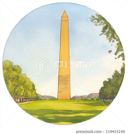 Washington Monument.Washington Monument hand-drawn comic illustration. Vector doodle style cartoon illustration Washington Monument.Washington Monument hand-drawn comic illustration. Vector doodle style cartoon illustration 119423149