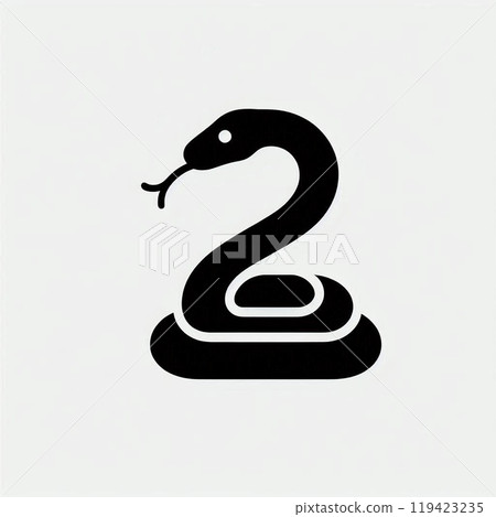 盤繞的蛇剪影 盤繞的蛇剪影 119423235