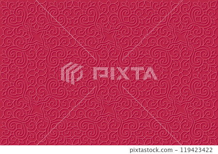 Abstract minimal geometric background with ornament, mandala.  119423422