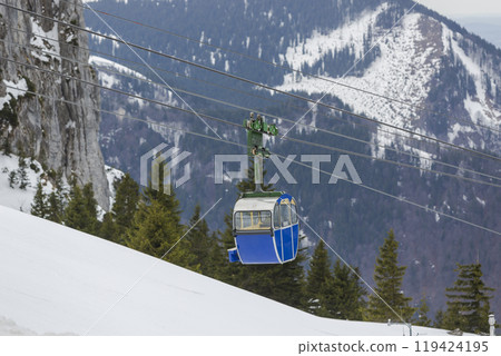 Gondola of Kampenwand mountain tour in Bavaria, Germany 119424195