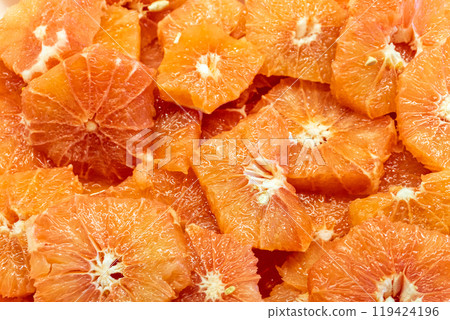 Slices of Ripe Juicy Grapefruit 119424196