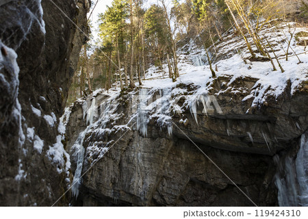 Partnachklamm or Partnach gorge in wintertime 119424310