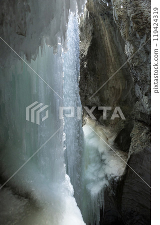 Partnachklamm or Partnach gorge in wintertime 119424319