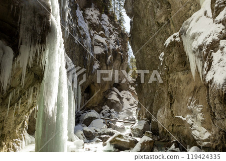 Partnachklamm or Partnach gorge in wintertime 119424335