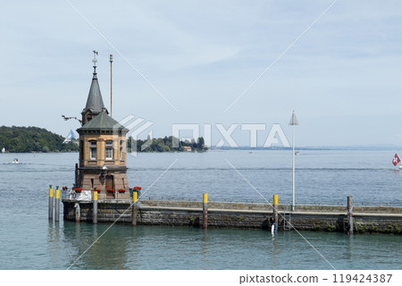 Harbor of Konstanz, Lake Constance in Germany 119424387