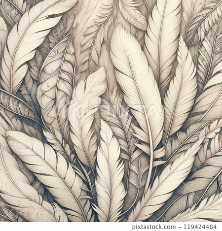 精心繪製優雅的羽毛圖案 119424484