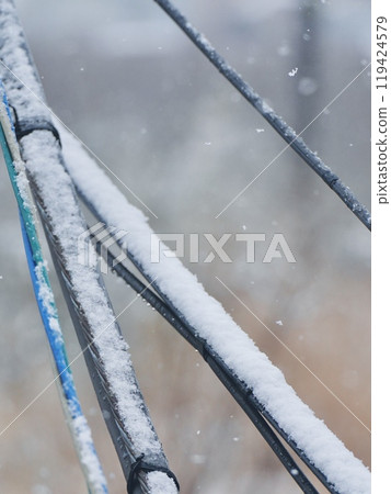 Electric wires with snow Electric wires with snow 119424579