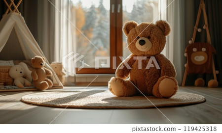 Cozy home interior . High quality illustration 119425318
