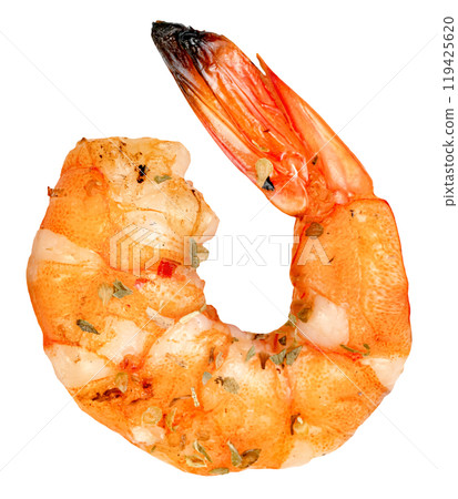roasted peeled prawn isolated roasted peeled prawn isolated 119425620