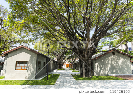 View of the Formosa Wang Brothers Park in Kaohsiung, Taiwan. It's the birthplace of Formosa Plastics Group in Taiwan. 119426103