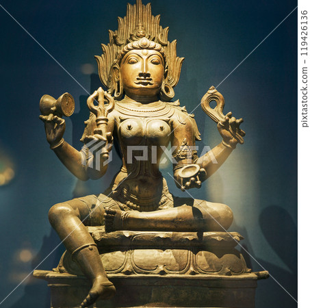 Bronze Statue Of Mahakali. Hindu Goddess Of Time And Death In Goddess-centric Tradition Of Shaktism. She Is Also Known As Supreme Being In Various Tantras And Puranas. Fierce Goddess Associated With Bronze Statue Of Mahakali. Hindu Goddess Of Time And Death In Goddess-centric Tradition Of Shaktism. She Is Also Known As Supreme Being In Various Tantras And Puranas. Fierce Goddess Associated With 119426136