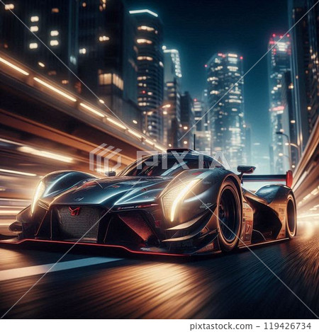 夜間行駛的超級跑車 夜間行駛的超級跑車 119426734