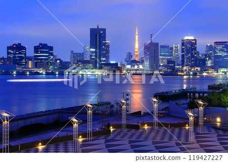 [東京] 從晴海客船碼頭（晴海碼頭公園）看到的東京夜景 119427227