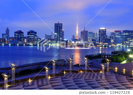 [東京] 從晴海客船碼頭（晴海碼頭公園）看到的東京夜景 119427228