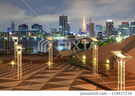 [東京] 從晴海客船碼頭（晴海碼頭公園）看到的東京夜景 119427239