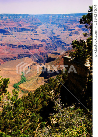 Hazy Sky Day At The Grand Canyon Arizona On Film 119427674