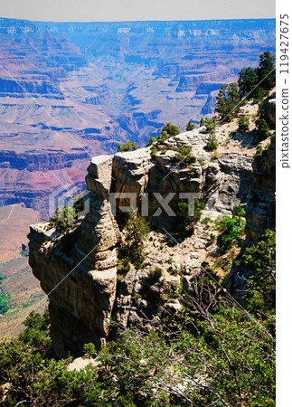 Hazy Sky Day At The Grand Canyon Arizona On Film 119427675