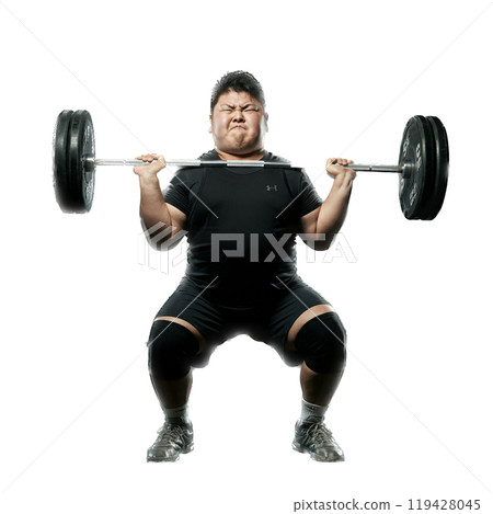 Man lifting weights 119428045