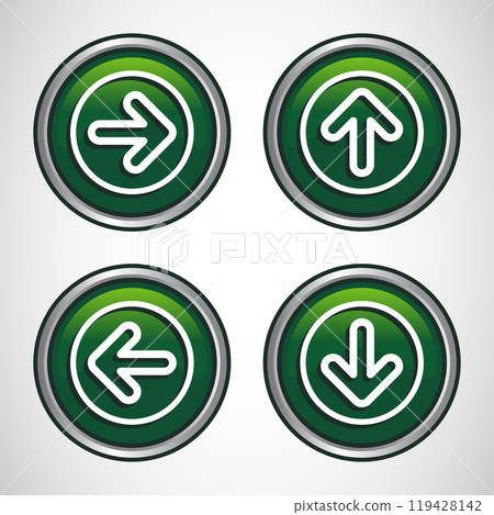 Right, Left, Up, Down Arrow Icon Design Illustration, Arrow Sign For Apps And Websites, Button Design 119428142