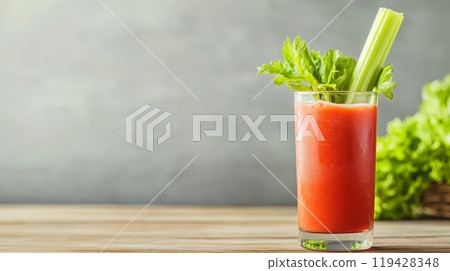 A vibrant Canadian Caesar cocktail with celery garnish, perfect for a refreshing drink on a summer day A vibrant Canadian Caesar cocktail with celery garnish, perfect for a refreshing drink on a summer day 119428348