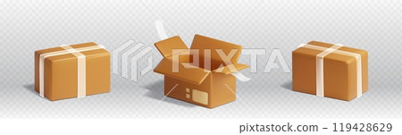 Cardboard boxes for products delivery or storage Cardboard boxes for products delivery or storage 119428629