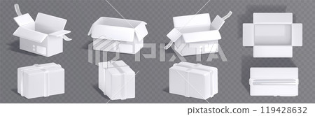3d white cardboard box package delivery vector 119428632