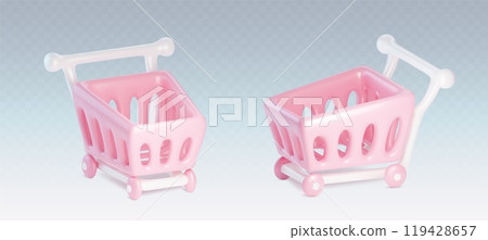 3d shop trolley cart for grocery isolated vector 119428657