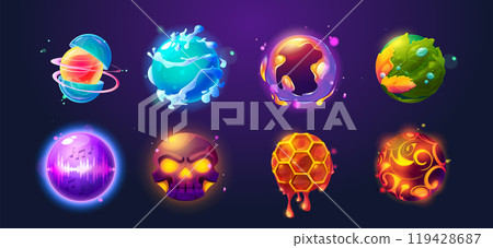 Vector magic energy ball orb icon for fantasy game 119428687