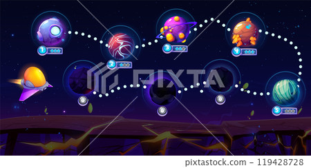Space adventure game map Space adventure game map 119428728